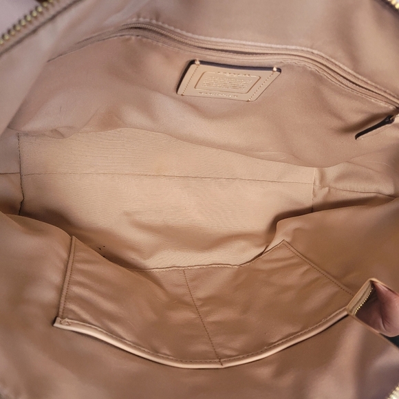 Coach F57510 Snake Patchwork Ava Tote In Beachwood Beige Gold Hardware - Picture 12 of 16